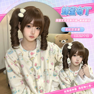 Makeup plus wig 4.0 new craft tiger clip lolita short hair new women's daily online red short hair natural full head