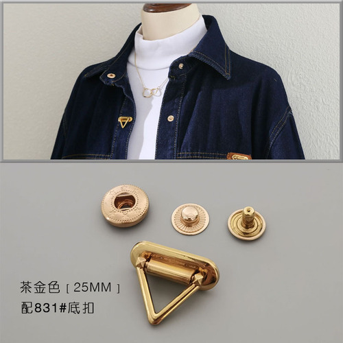 Metal snap fastener down jacket denim suit coat buttons triangular button mother and son pocket decoration press stud