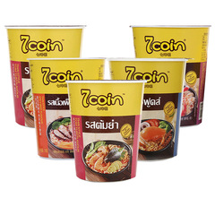 Imported from Thailand, 7coin seven-carb cup instant noodles, Southeast Asian flavor, hot-selling food instant noodles wholesale 70g
