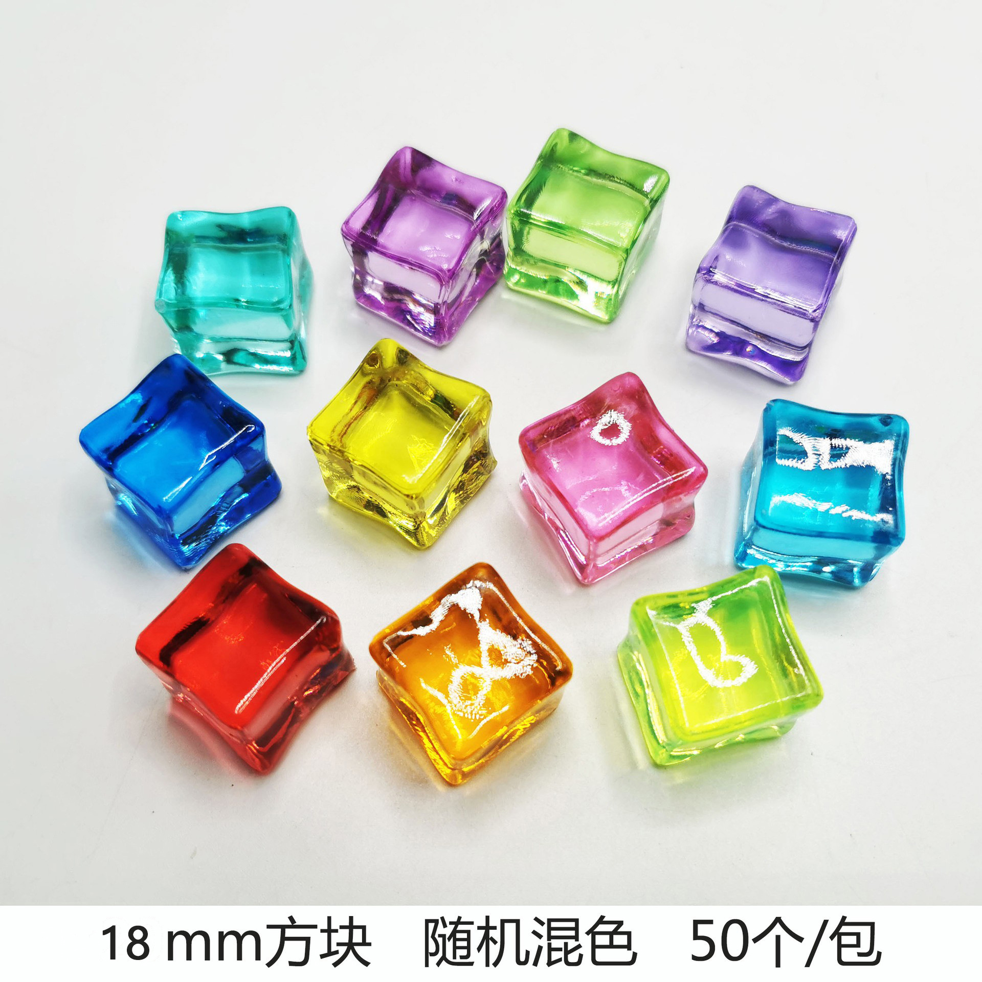 Cubo de hielo falso acrílico simulación cubo de hielo cuadrado transparente partículas de hielo de plástico Barra de piedra de cristal accesorios de tiro