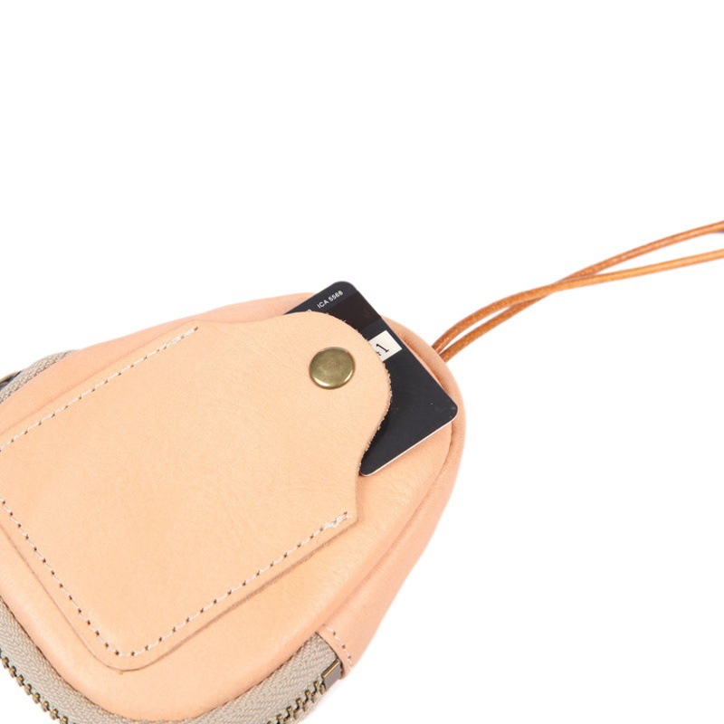 2026 New Vintage Genuine Leather Car Key Case with Drawstring, First-Layer Cowhide Keychain, Exclusively for Cross-Border Supply from Whale Song Factory