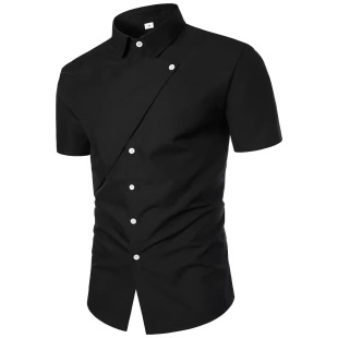 2024 Cross-border Casual Business Collar Shirt Amazon Solid Color Shirt