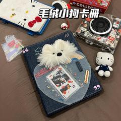 小紅書同タイプのinsぬいぐるみのデニムのカード帳a 5四宮格のルーズリーフは小さいカードのdiyの収納相を撮影します。