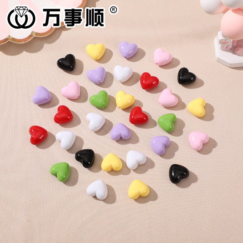 Cross-border nuevo acrílico macaron amor corazón 18mm agujero recto accesorios de la joyería DIY espárragos cuerda material