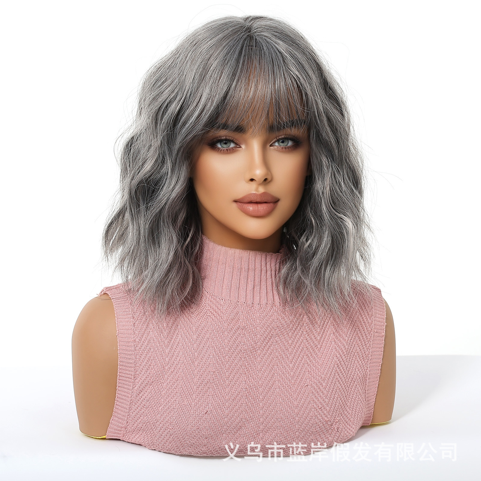 Transfronterizos Europeos y estadounidenses pelucas mujeres cubierta de cabello completo Qi rizado corto agua ondulado reducción de la edad pelucas wigs