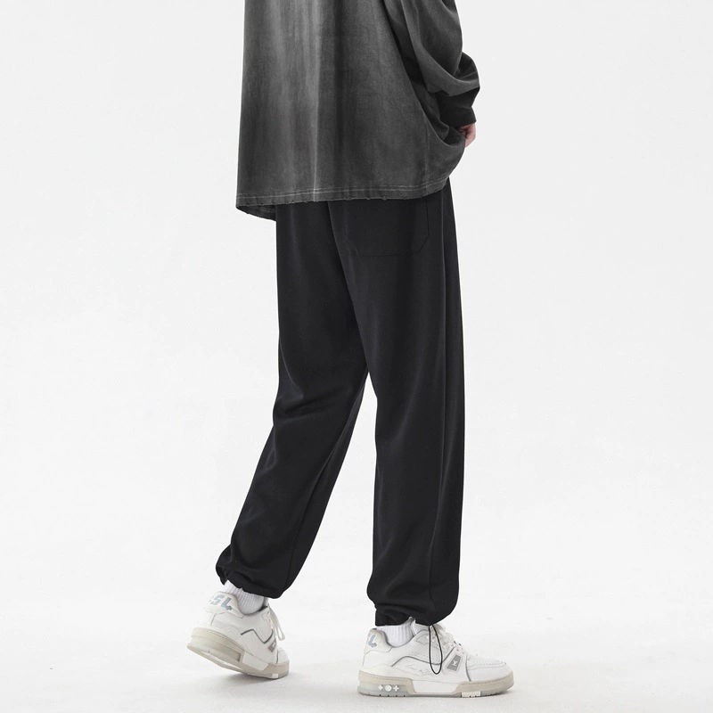 Spring trousers for leisure, American style, oversize, drawstring