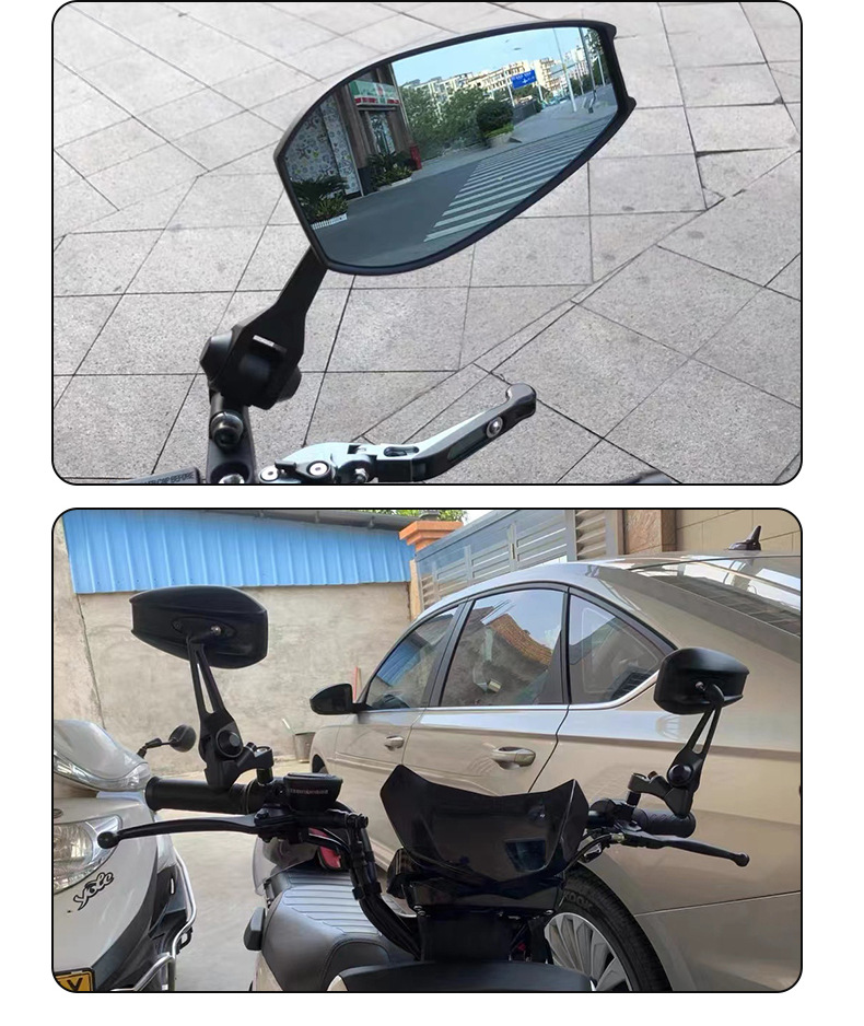 Aos4 Small Japanese Motorcycle Rearview Mirror Uqi U+B N1S M2 Ube Electric Vehicle Modified Reflector
