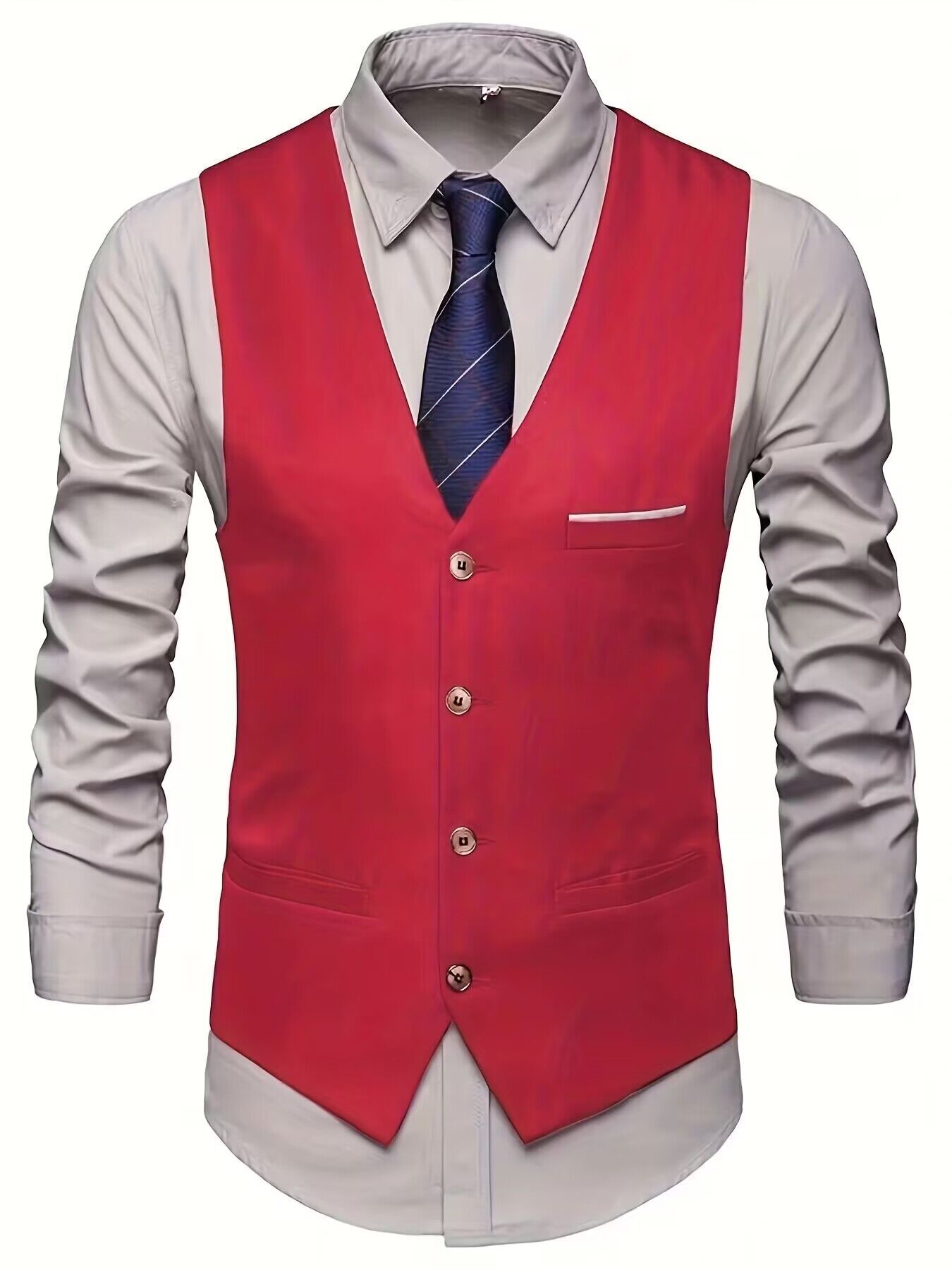 Código europeo 2024 primavera nueva ropa de hombre de comercio exterior transfronterizo europeo y americano simple chaleco de traje de caballero de un solo pecho