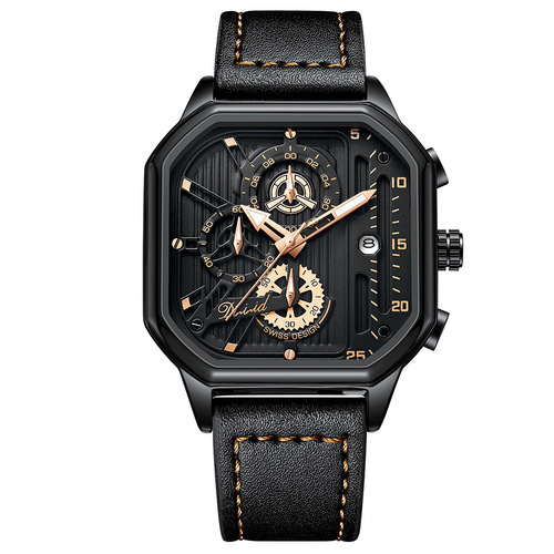 New cross-border square men's watch foreign trade fashion Swiss watch waterproof quartz watch men's mechanical watch wholesale