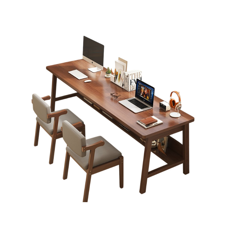 Mesa larga contra la pared Mesa estrecha Mesa doble Mesa de escritorio Estudiante Mesa de computadora Mesa de escritorio Rectangular Mesa de escritorio de piernas de madera sólida