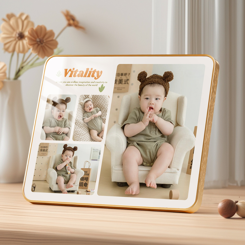 Baby Photo Frame Display Stand, Photo Printing, DIY High-End Decoration, Children's Small Photo Printing with Album