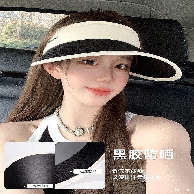 2025年夏の女性用帽子、新しい大きなつばのサイクリング、UVカット、顔を覆うアイスシルクの空のつば|undefined