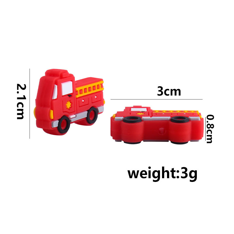 Creativo DIY bebé suministros de dibujos animados de silicona camión de bomberos juguete teether bebé molar chupete cadena teether Accesorios