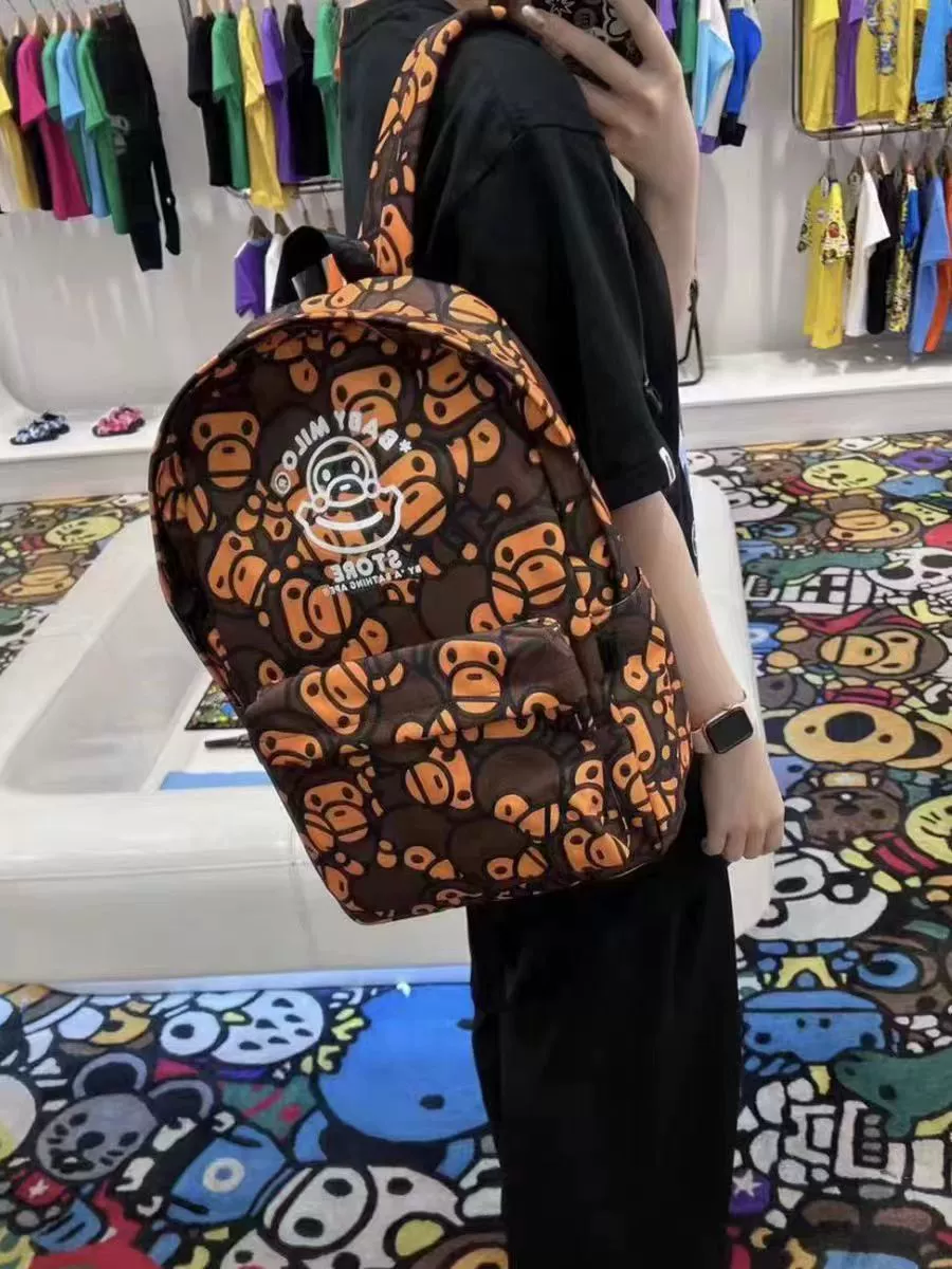 Рюкзак (BAPE BABY) каму-обезьянка принт, повседневная куртка для детей, 0.35 кг, зелёный/синий/кофейный