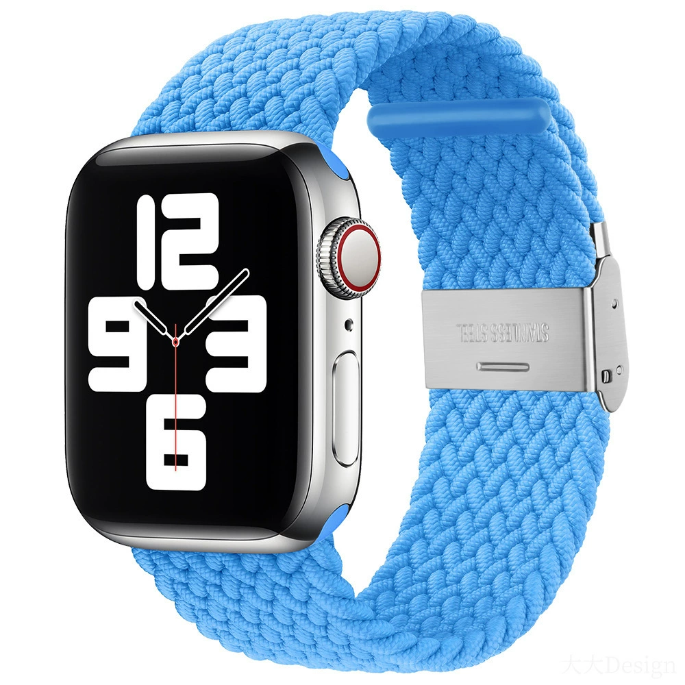 Совместимо с Apple Watch 5-6-7-8-9-10 поколения Snap-on нейлоновый плетёный ремешок iWatch S10 регулируемый браслет