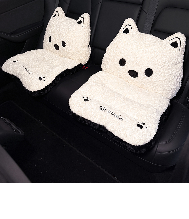 Cute Car Lumbar Cushion Integrated Cartoon Car Cushion Comfortable Car Cushion Neck Pillow Interior Supplies for Women