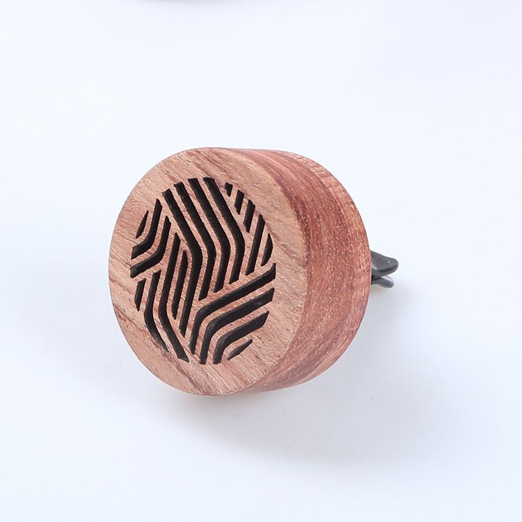Solid wood car air outlet diffuser essential oil aromatherapy Rosewood wooden car aromatherapy volcanic stone diffuser