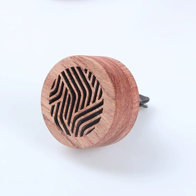 Solid wood car air Car Perfume Aromatherapy - gradient-lines