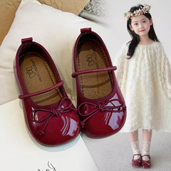 女童鞋子兒童公主小皮鞋2024春秋款新款寶寶女孩豆豆單鞋軟底代發