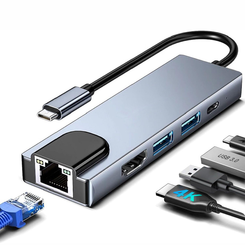 Typec Five-In-One Docking Station 100m Mobile Phone Tablet Laptop Multi-Function USB Hub Docking Station
