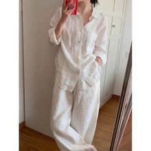 白色棉麻防晒衬衫外套女夏季薄款亚麻防紫外线长袖衬衣高级感上衣