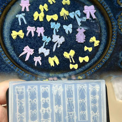 氷透明弓ネイルアートアクセサリー DIY リボン弓装飾シリコーン型 DIY 接着剤彫刻接着剤型