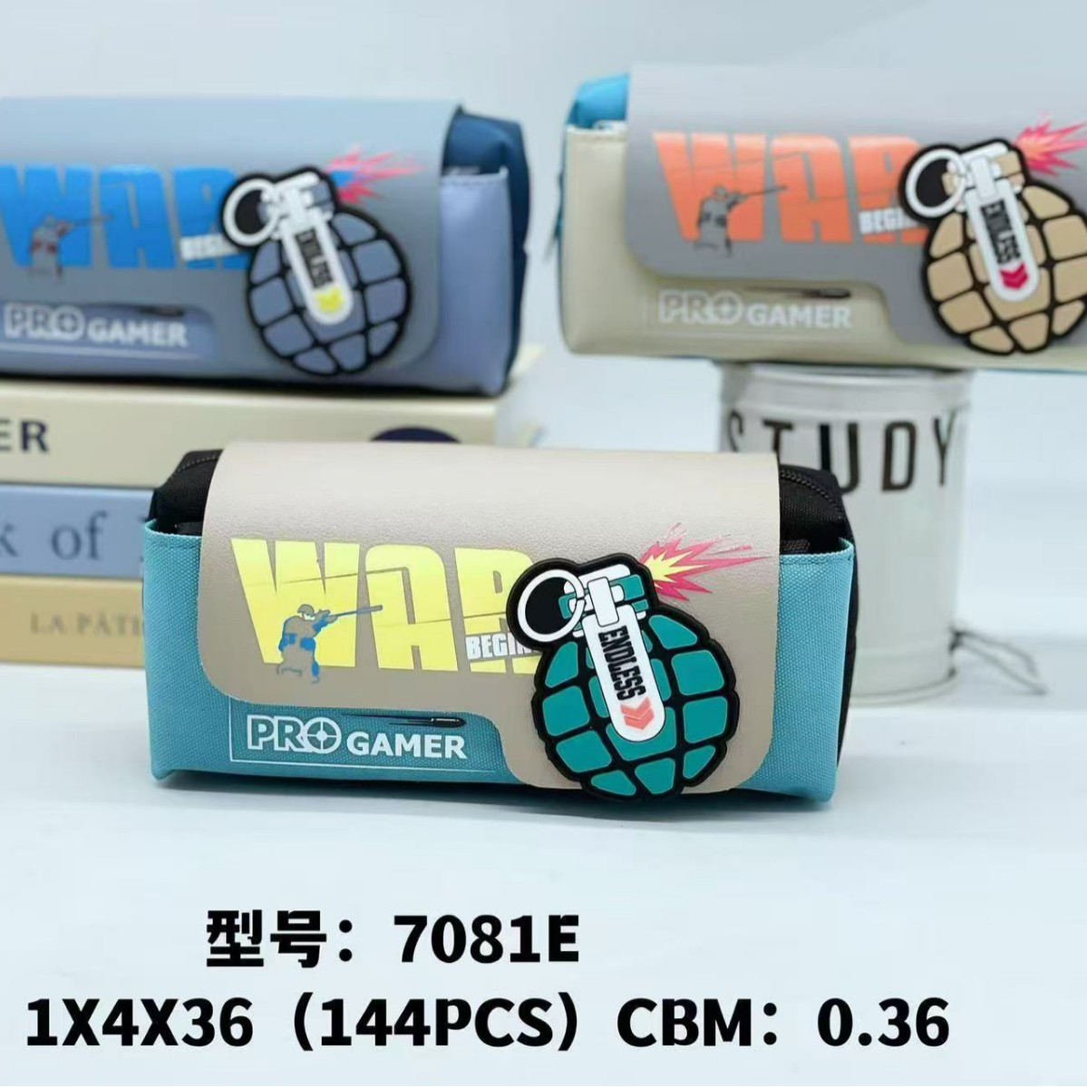 Estuche para lápices de doble capa de tela Oxford - Diseño cartoon y minimalista - Gran capacidad - Para almacenar lápices - Venta al por mayor