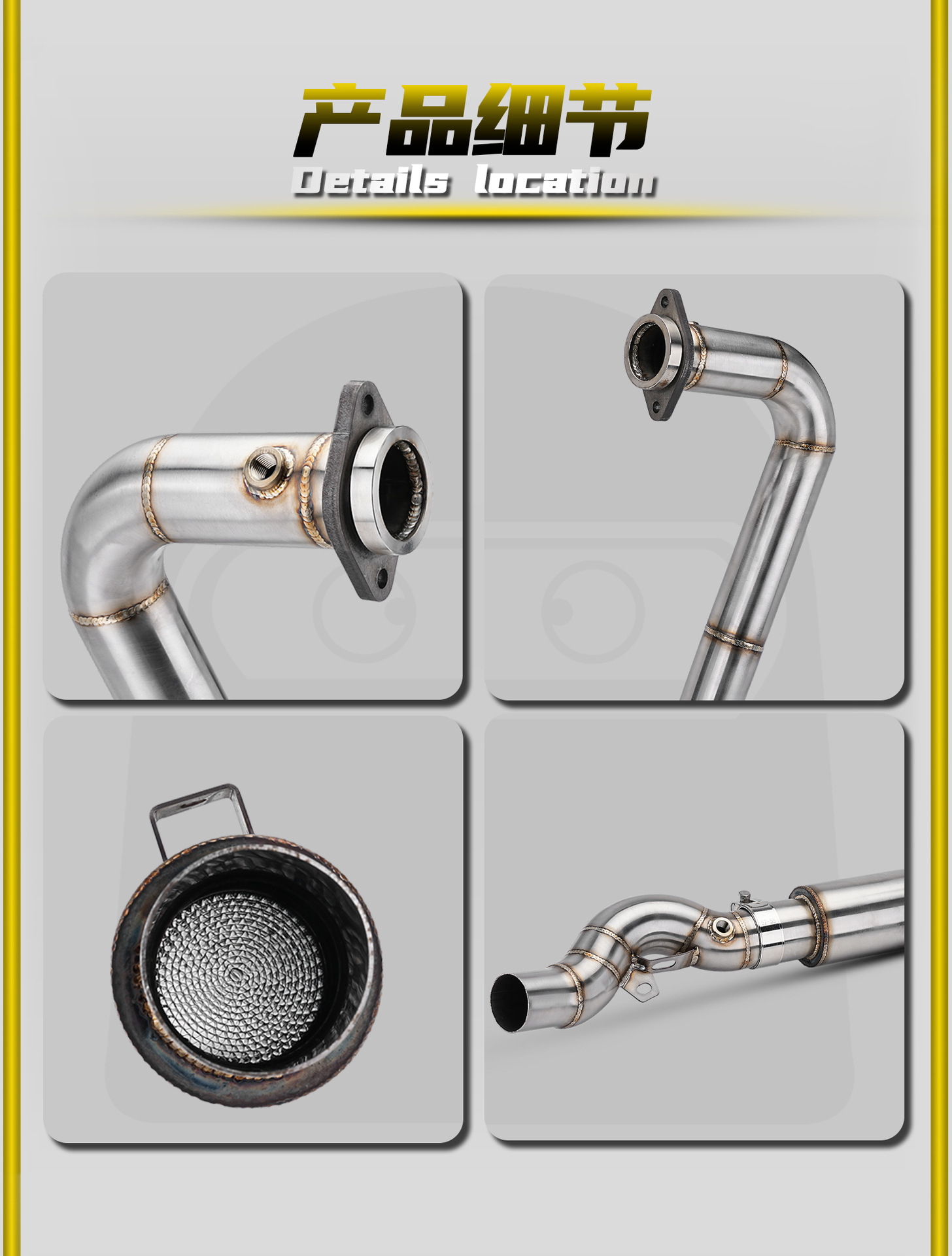 Triumph Climber 400X Motorcycle Modified Exhaust Pipe Connected to the Original Vehicle with Catalytic Converter, Stainless Steel Front Section, Non-Destructive Installation