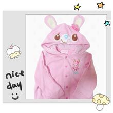 日系甜美可爱软萌妹粉色少女儿服mp复刻兔耳连帽纽扣开衫外套学生