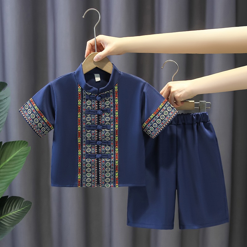 Hanfu boys' summer ancient style set children's new Chinese style Chinese style Tang suit girls' summer version Miao Territory performance costume