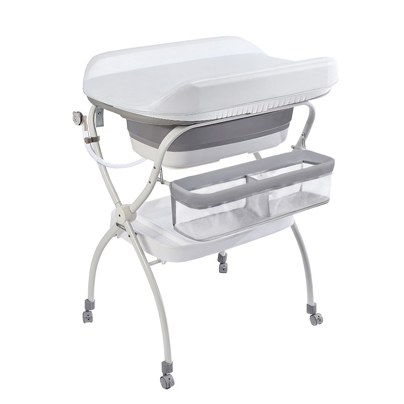 Mesa de pañales, mesa de masaje de cama móvil, mesa de enfermería multifuncional para recién nacidos que cambian pañales, tacto de baño image 8