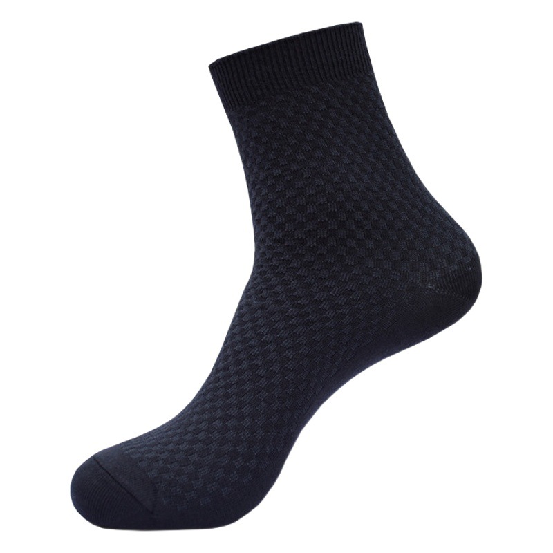 Calcetines de hombre desodorante de media pantorrilla calcetines de hombre pequeño Plaid poliéster algodón fibra de bambú negocios calcetines casuales calcetines fábrica al por mayor