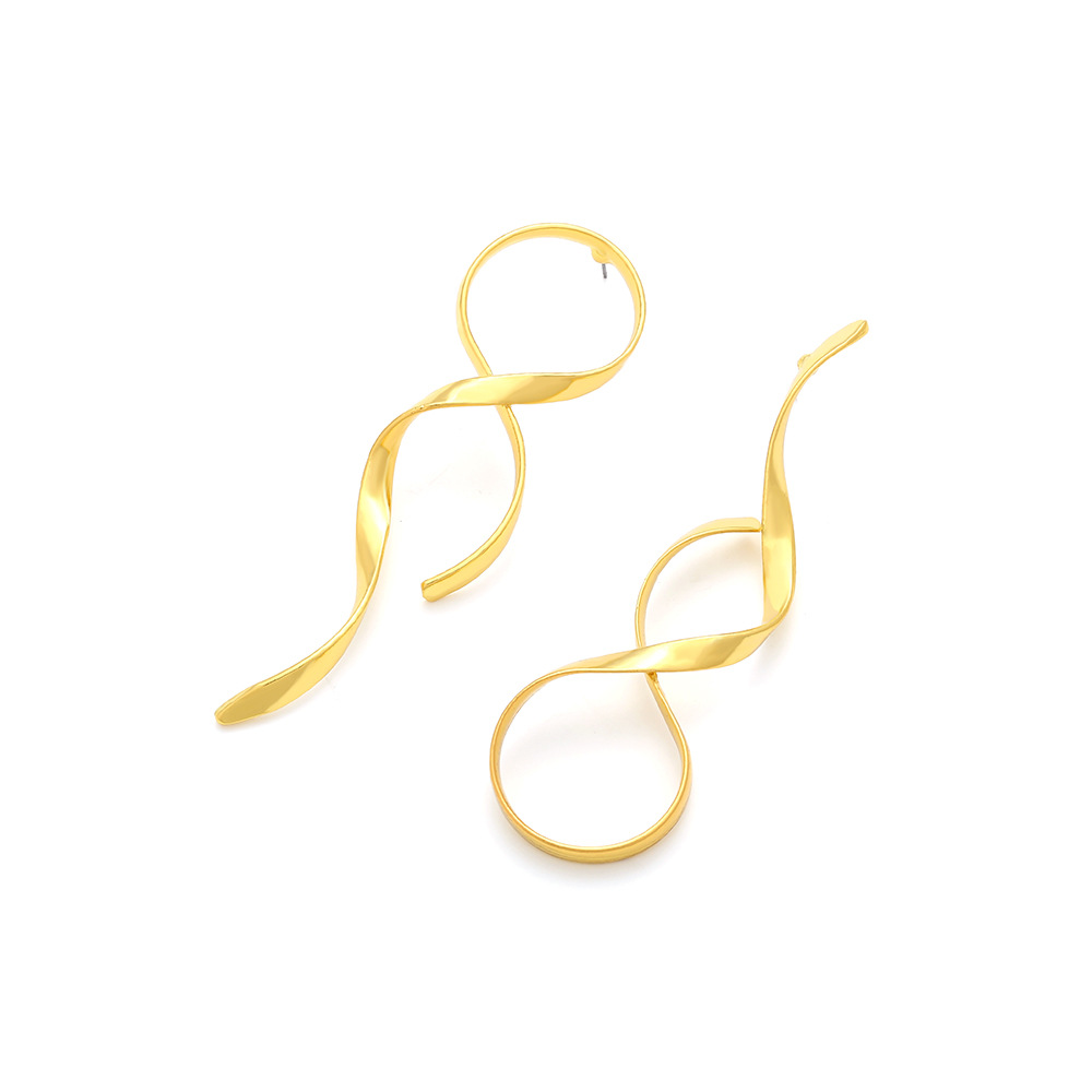 Daily, Street Occasion 1 Pair Casual Simple Style Geometric Asymmetrical Plating Alloy Ear Studs