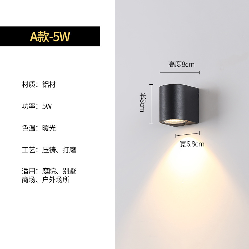 户外防水LED壁灯庭院阳台别墅酒店外墙柱子壁挂式双头洗墙灯|undefined