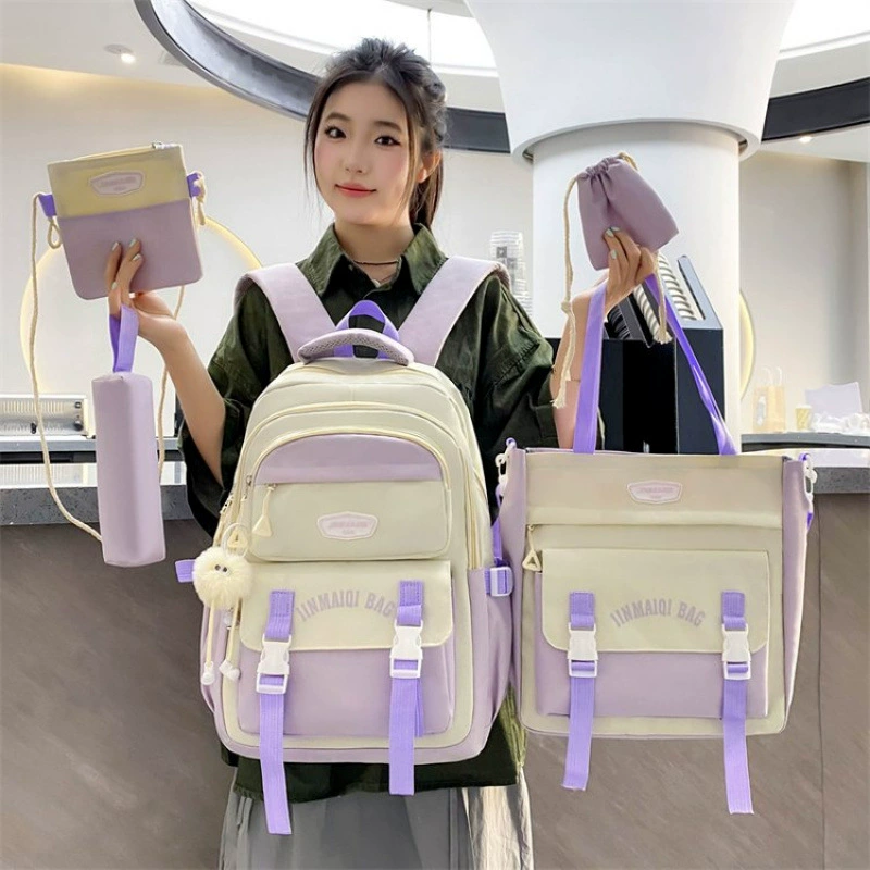 Красивые школьные ранцы для девочек младших и средних классов от третьего до шестого класса, простой и универсальный корейский легкий рюкзак большой вместимости.