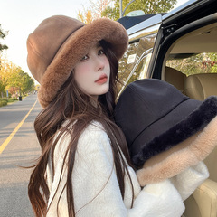Korean Version Ins Autumn Winter New Model Face-Smaller Fisherman Hat For Girls Warm Thick Ear Protection Windproof Edge Mongolian Hat