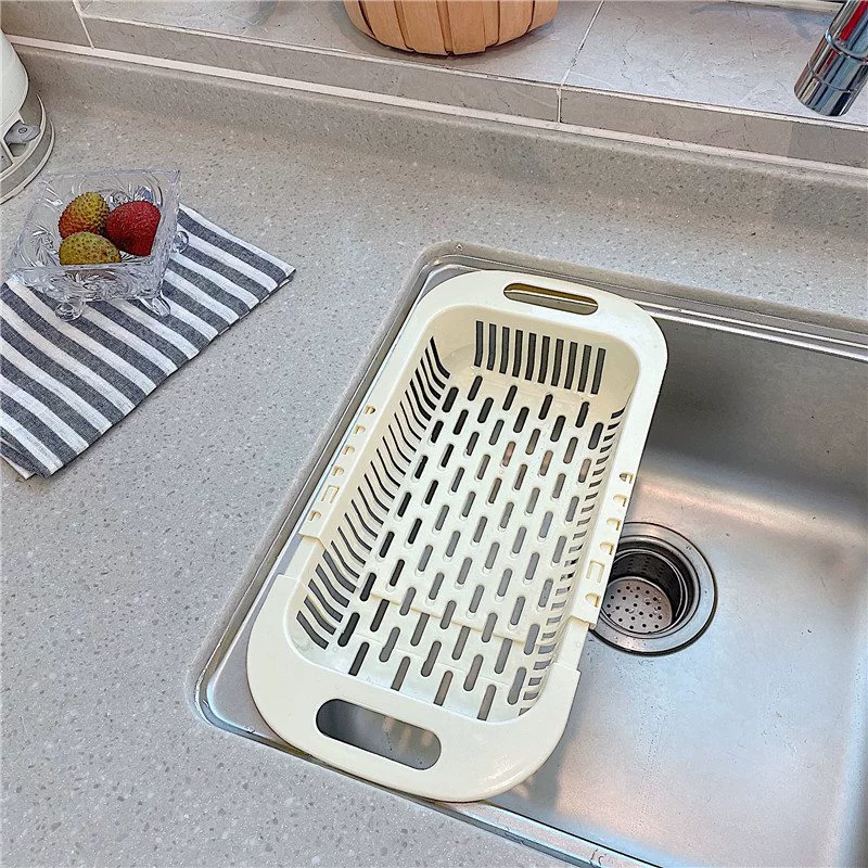 *Beautiful little aunt*Simple kitchen telescopic sink, plastic dishes, drain, tableware, tableware, draining basket
