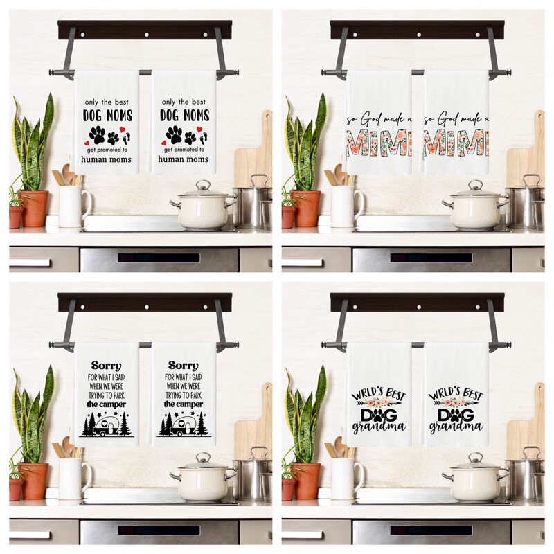 Cat Claw Insect Text Dish Towel White Daily Towel Kitchen Bathroom Hand Towel