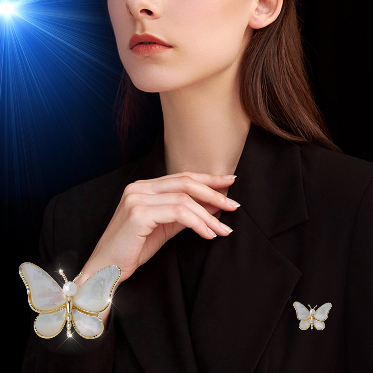 Broche de mariposa con mariposa con flores de pecho de mariposa de alto grado de mujer de otoño y invierno exquisitos accesorios de broche image 4