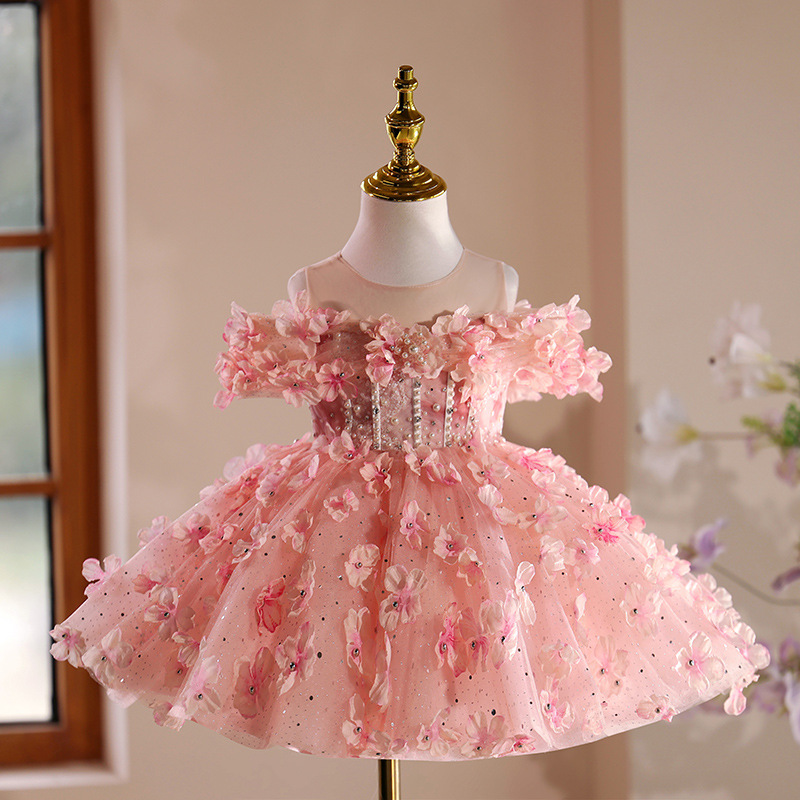 Girls' Dresses, Mori Girl Style, Fairy Themed Birthday Flower Girl Tutu, Children's First Birthday Dress, Piano Performance Costume, Host Costume_voghion.com