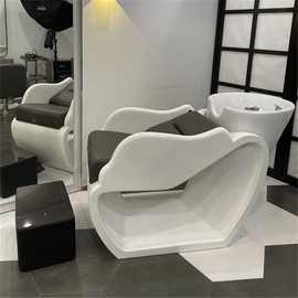 理发店洗头床半躺式网红美发店陶瓷不锈钢发廊专用按摩头疗冲水床