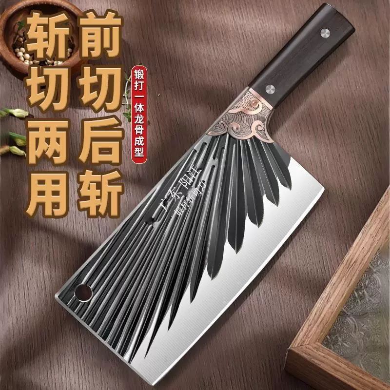 锤纹锻打不锈钢厨师刀锻打锋利切肉厨房家用户外砍骨刀菜刀批发