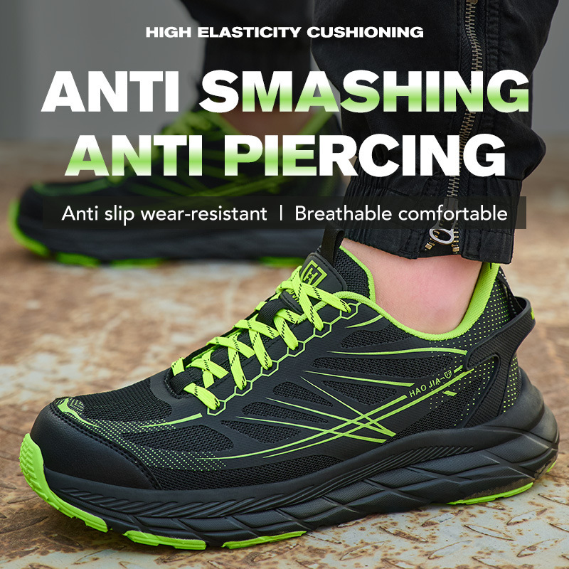 Men Special Work Shoes Haojia New Lightweight Breathable Wear-Resistant Steel Toe Safety For Men Anti-Smash Anti-Puncture Protective Work Shoes_vogvips.com