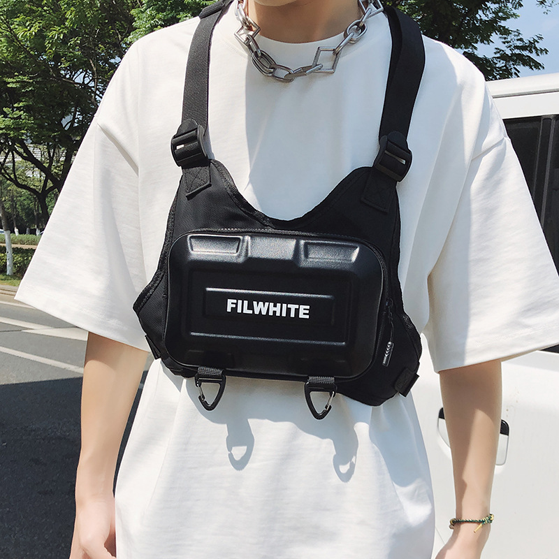 Motorcycle Trendy Men's Backpack Vest Bag Unisex Couple Outdoor Sports Shoulder Bag Workwear Style Lightweight Cycling Bag