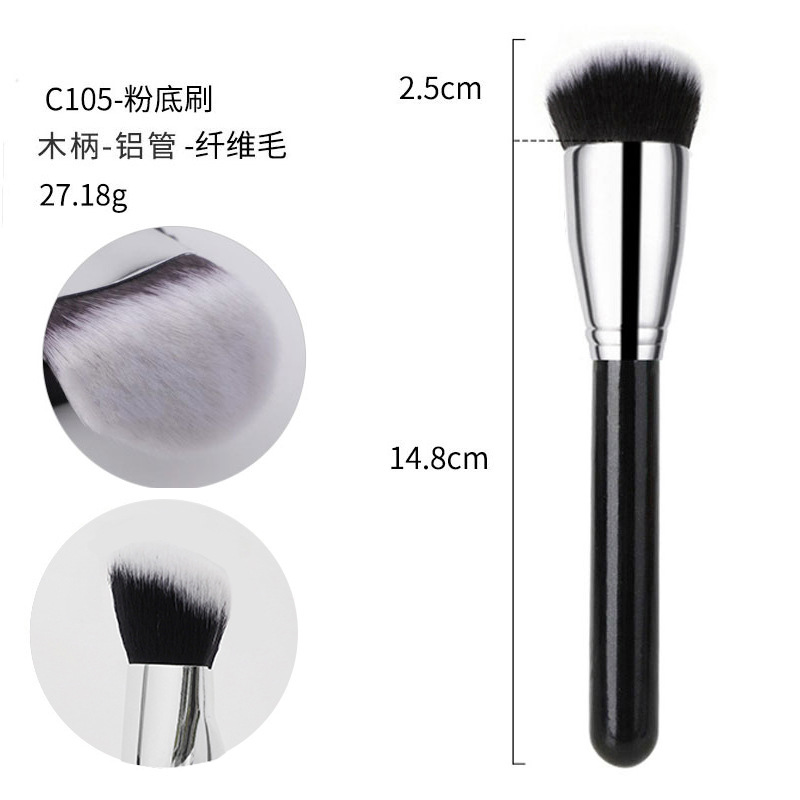 40 sets de cepillo de maquillaje negro y plateado cepillo de sombra de ojos de alta calidad cepillo de concelador cepillo de base cepillo de herramientas de maquillaje conjunto completo