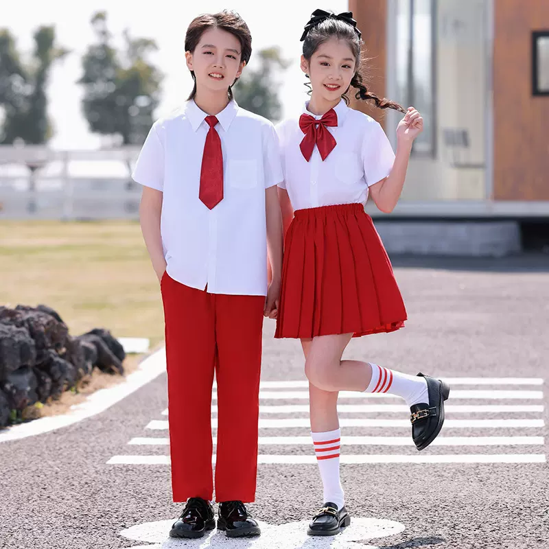 六一儿童大合唱演出服诗歌朗诵园服中小学生运动会班服学院风红色