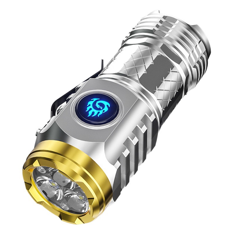 Linterna S60 de Alta Potencia de Tres Ojos, Luz de Largo Alcance Recargable