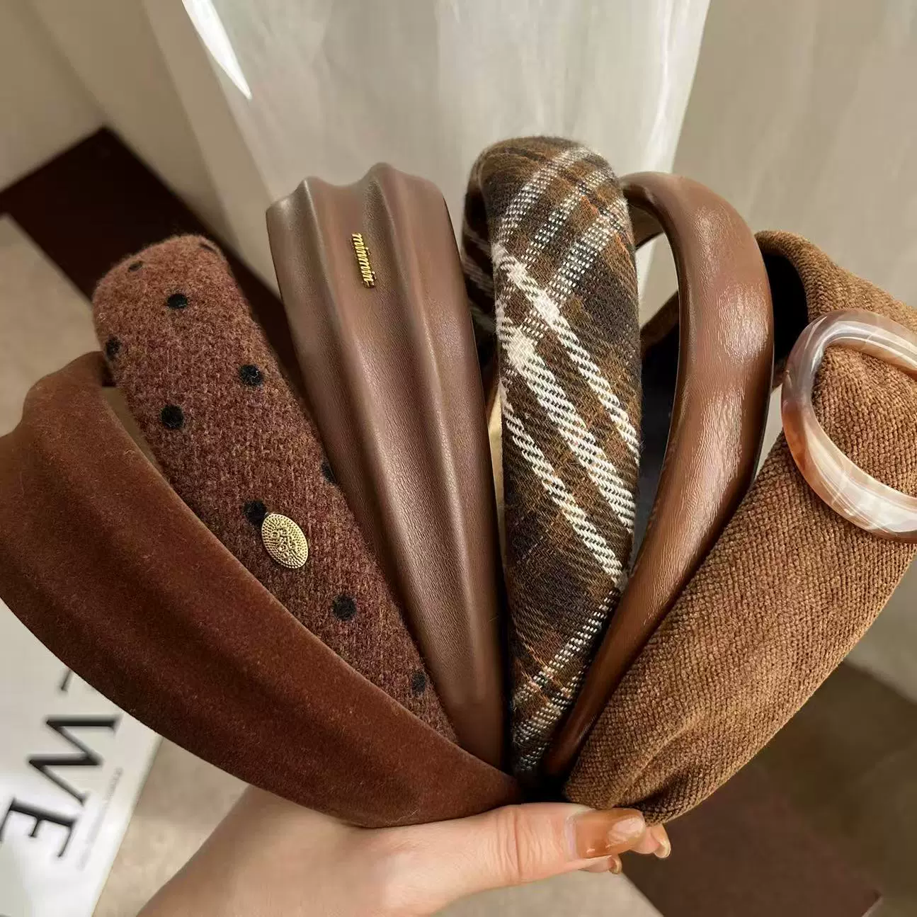 复古布艺亚克力豹纹发箍时尚简约高颅顶防滑头箍小众设计感头饰女