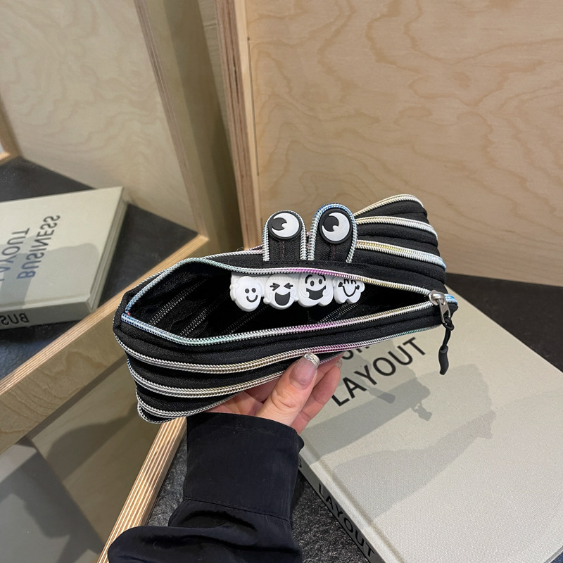 Creativo y divertido bolso con cremallera desmontable diseño de gran capacidad bolso de lápices moda lindo estilo ins comercio exterior
