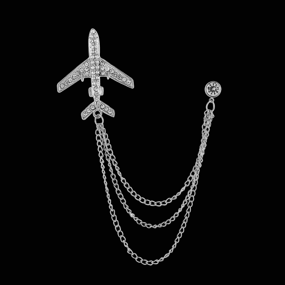 Moda corona alas diamante borla hombres traje broche simple todo partido traje vestido abrigo ramillete accesorios